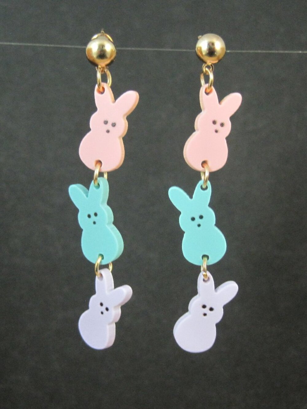 Long Pastel Peep Bunny Earrings